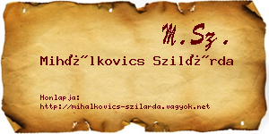 Mihálkovics Szilárda névjegykártya
